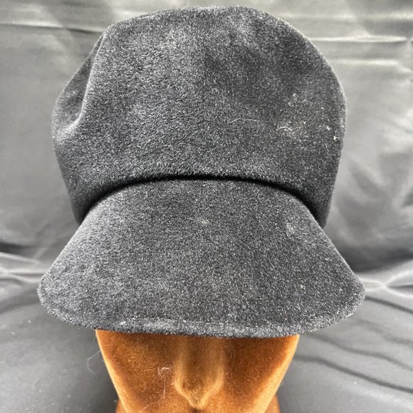Vintage 60\'s Woman\'s MOD Carnaby Street Style Black Wool Felt Hat Large main image 4